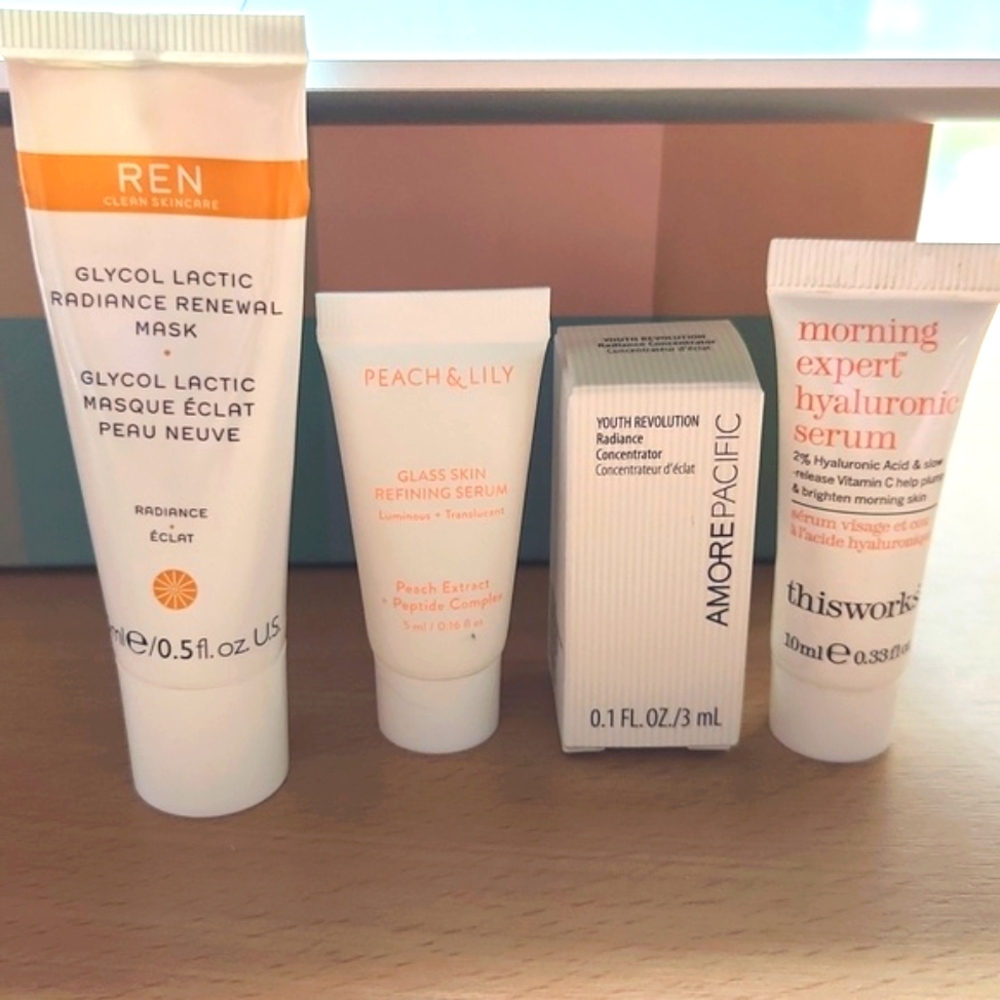 Ipsy Unopened 4 Piece SET Face Enzyme Peel, Glycol Mask,Refining Serum & Radianc